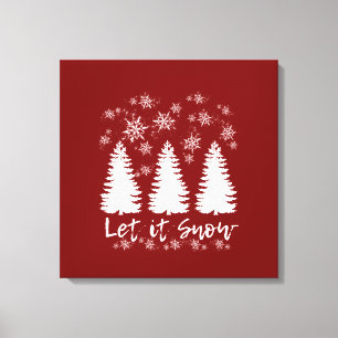 Laat het Sneeuw Stretched Canvas Print