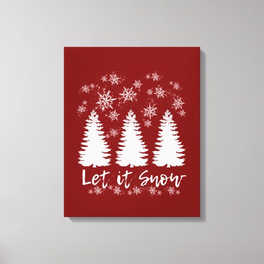 Laat het Sneeuw Stretched Canvas Print (Voorkant)