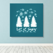 Laat het Sneeuw Stretched Canvas Print (Insitu (Houten vloer))
