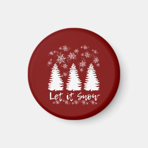 Laat het Sneeuw Stretched Canvas Print Magneet