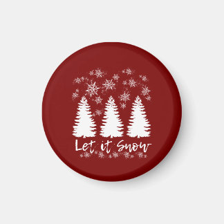 Laat het Sneeuw Stretched Canvas Print Magneet