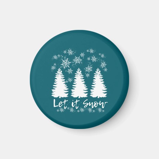 Laat het Sneeuw Stretched Canvas Print Magneet (Voorkant)