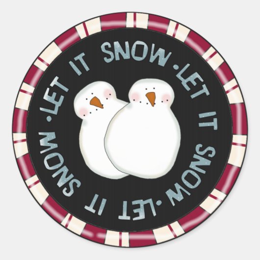 Laat het Sneeuw Vakantie Tshirts en Geschenken Ronde Sticker (Voorkant)