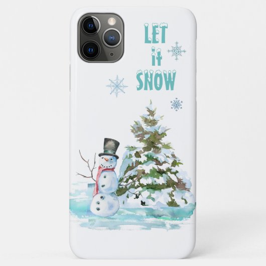 Laat het sneeuwbalblauw kerstboom Snowman Case-Mate iPhone Case (Achterkant)