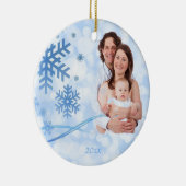 Laat het Sneeuwblauw Kerst Ornament (Rechts)