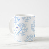 Laat het Sneeuwblauw Monogram Mok (Voorkant links)