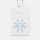 Laat het sneeuwblauw Snowflake Cadeaulabel (Voorkant)