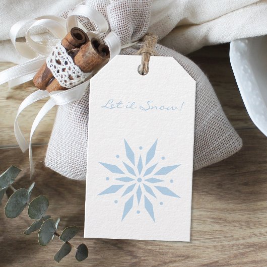 Laat het sneeuwblauw Snowflake Cadeaulabel