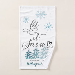 Laat het sneeuwelegante kerst op maat gesneden handdoek
