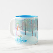"Laat het sneeuwen" 11 oz Snowman Mok (Voorkant links)