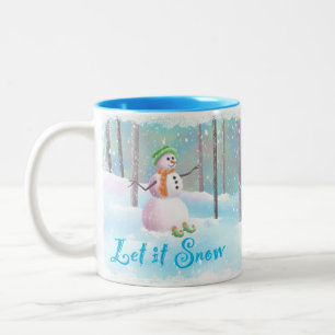 "Laat het sneeuwen" 11 oz Snowman Mok
