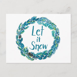 Laat het Sneeuwen Ansichtkaart Briefkaart