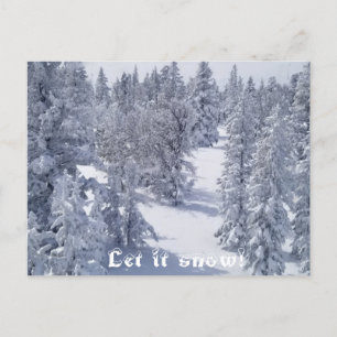 Laat het sneeuwen ansichtkaarten feestdagenkaart