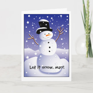 Laat het sneeuwen, beman! feestdagen kaart