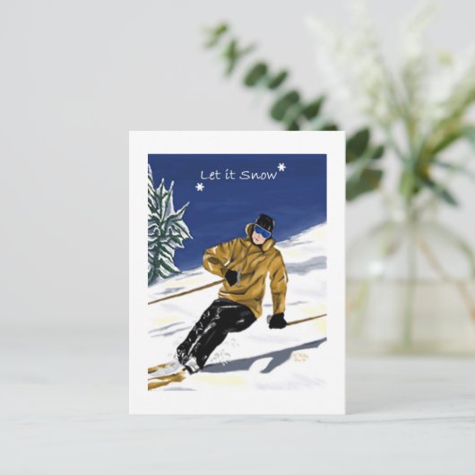 Laat het sneeuwen briefkaart (Staand voorkant)