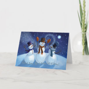 Laat het sneeuwen de Kerstkaart van Sneeuwmannen Feestdagen Kaart