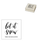 Laat het sneeuwen eenvoudig elegant handgeschreven rubberstempel (Gestempeld)