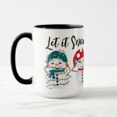 Laat het sneeuwen feestelijke sneeuwpoppen Waterve Mok (Links)