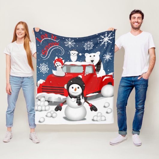 Laat het sneeuwen fleece deken (In situ)