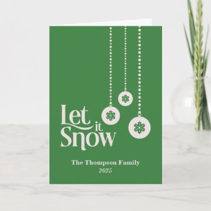 "Laat het sneeuwen" Groene Kerst Kaart