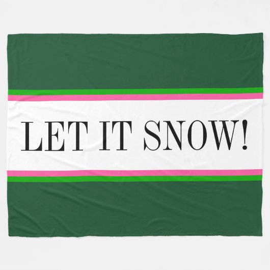 LAAT HET SNEEUWEN Heldere Witte Alpine Groene Stre Fleece Deken (Voorkant (Horizontaal))