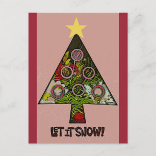 Laat het sneeuwen het seizoenbriefkaart van de de feestdagenkaart
