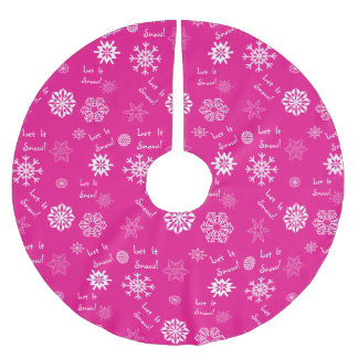 Laat het sneeuwen hete roze kerstboom rok
