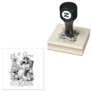 Laat het sneeuwen Ik zal aan het lezen zijn Rubberstempel