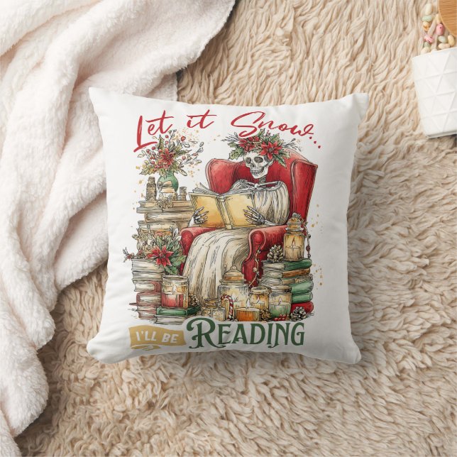 Laat het Sneeuwen Ik Zal Lezen  Kussen (Deken)