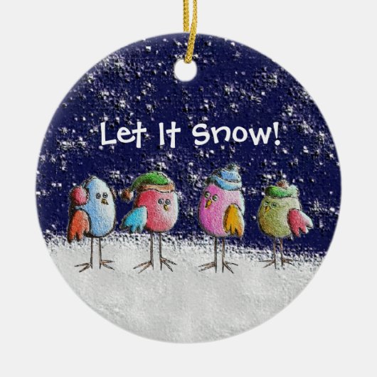 Laat het sneeuwen! keramisch ornament (Voorkant)