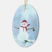 Laat het sneeuwen keramisch ornament (Links)