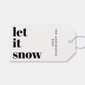 Laat het sneeuwen | Kerst Modern Minimalist Cadeaulabel