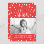 Laat het sneeuwen kerstkaart (Voorkant / Achterkant)