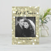 Laat het sneeuwen Kerstkaart in Goud (Staand voorkant)