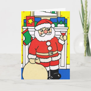 Laat het sneeuwen! , Kerstman die van een glas Feestdagen Kaart