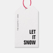 Laat het sneeuwen | Kerstminimaal Schoon Eenvoudig Cadeaulabel (Voorkant)