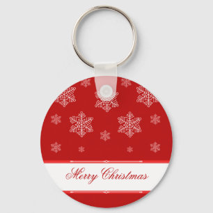 Laat het Sneeuwen Kerstsleutelhanger, Rood Sleutelhanger