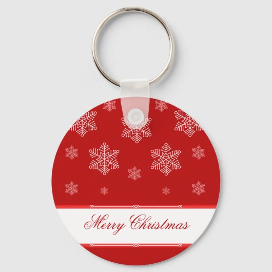 Laat het Sneeuwen Kerstsleutelhanger, Rood Sleutelhanger (Voorkant)