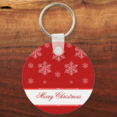 Laat het Sneeuwen Kerstsleutelhanger, Rood Sleutelhanger (Voorkant)
