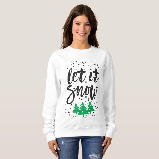 Laat het Sneeuwen Kerstsweater voor Vrouwen Trui (Voorkant volledig)