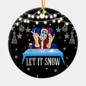 Laat het sneeuwen met de kerstman. keramisch ornament (Voorkant)