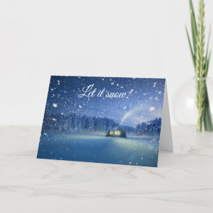 Laat het sneeuwen met kerstkaart. kaart
