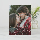 Laat het sneeuwen met kerstkaarten feestdagenkaart (Staand voorkant)