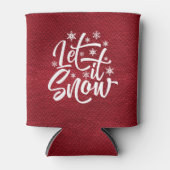 Laat het sneeuwen met kersttypografie Red/White ID Blikjeskoeler (Voorkant)