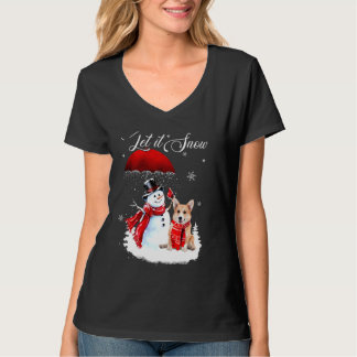 Laat het sneeuwen met Shirt van kerst Chihuahua en