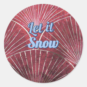 Laat het sneeuwen mok ronde sticker