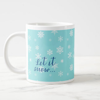 Laat het sneeuwen... Mooie sneeuwvlok ontwerp Extra Grote Beker
