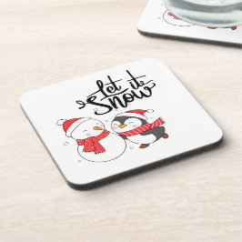 Laat het sneeuwen op een bier onderzetter