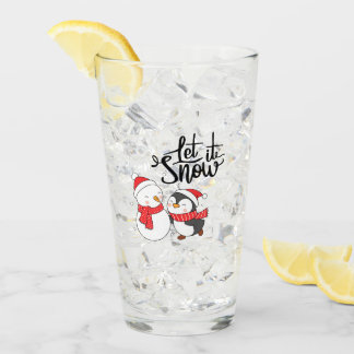 Laat het sneeuwen op een glas