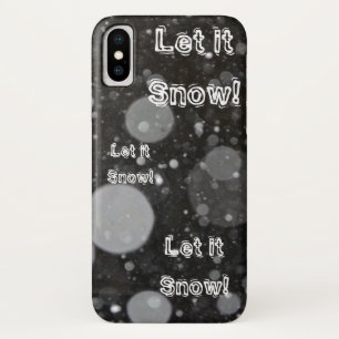 Laat het sneeuwen op een sneeuwige achtergrond iPhone x hoesje